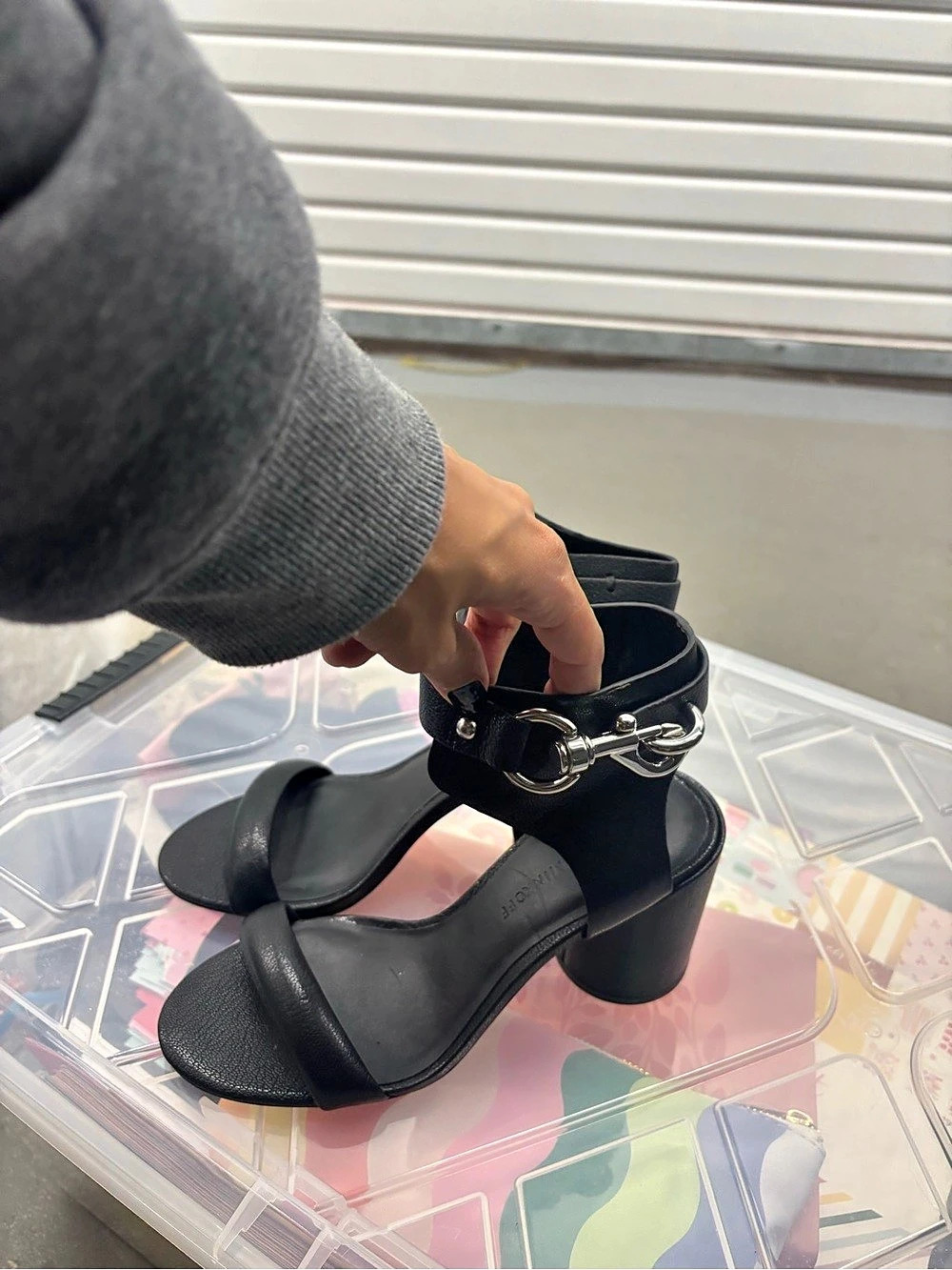 Rebecca Minkoff G City Ankle Strap Sandal Black Heels